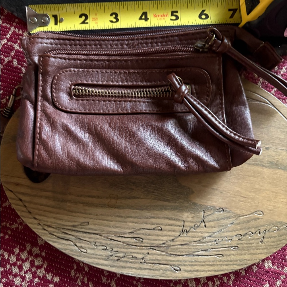 Target Brown Leather Clutch Wristlet